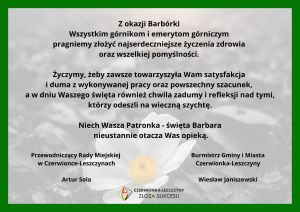 Życzenia z okazji Dnia Górnika